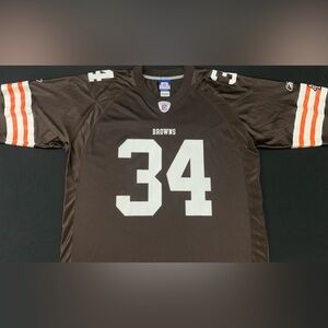 Vintage Reebok Reuben Droughns Cleveland Browns #34 Home Brown Jersey Men’s XL